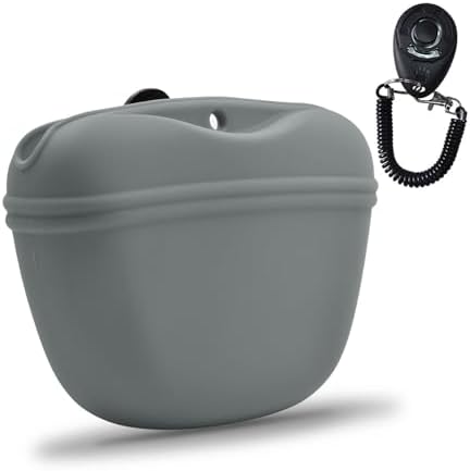 AUDWUD Silicone Dog Treat Pouch with Clicker Magnetic Closure Secure Clip by AUDWUD