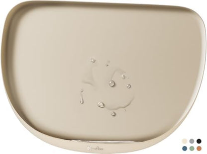 DownyPaws Cat Food Mat,Silicone Waterproof Feeding Mat, 18"×12.5", Almond by DownyPaws