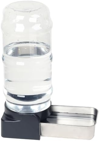 PAKEWAY 2.4 Gallon Gravity Dog Water Dispenser for Large Dogs and Multi-Pet Homes, Automatic Pet Waterer with Stainless Steel Bowl, Transparent Tank and 3 Filters, 9L by PAKEWAY