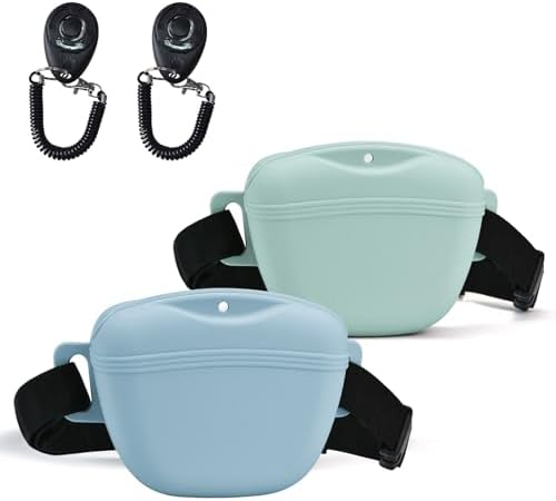 AUDWUD Magnetic Silicone Dog Treat Pouch with Adjustable Belt by AUDWUD
