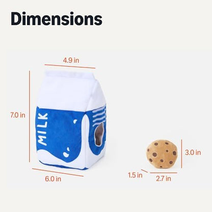 Amazon Basics Interactive Dog Squeak Toys with 1 Milk Carton and 4 Cookies, Ideal for Puppies, Small and Medium Dogs, Soft Plush for Fetch and Cuddling - Image 5