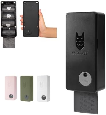 SVD.PET Dog Poop Bag Dispenser with 60 Bags (Black, Dispenser + Bags) by SVDPET