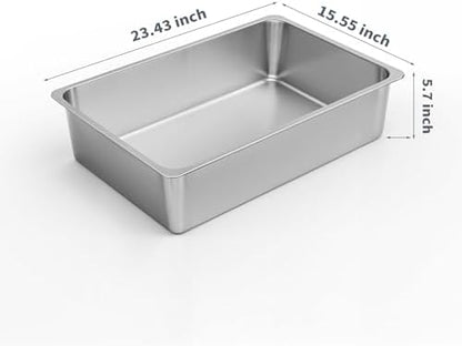 Kirecoo XL Stainless Steel Cat Litter Box High Sided, Non-Stick - Image 2