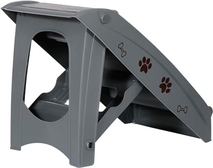 Foldable Pet Stairs with Non-Slip Surface, Portable Dog Steps Ramp for High Beds, Couches, Cars and SUVs, Support Up to 150lbs, Waterproof, Grey - Image 7