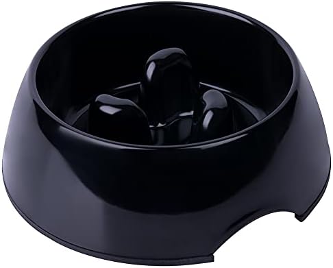 Super Design Slow Feeder Dog Bowl, Melamine, 1.5 Cup, Black, 8.6 x 8.4 x 2.7 in, 1.39 Pounds by SUPERDESIGN