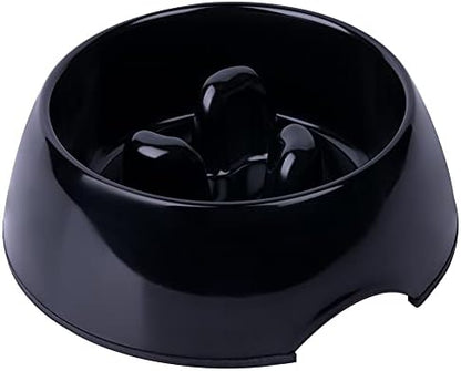 Super Design Slow Feeder Dog Bowl, Melamine, 1.5 Cup, Black, 8.6 x 8.4 x 2.7 in, 1.39 Pounds by SUPERDESIGN