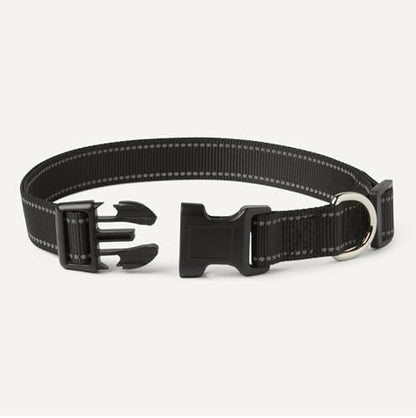 Amazon Basics Reflective Polyester Dog Collar, Adjustable Length 21"-37", 1.4" W, Quick-Release Buckle for Easy On/Off, Extra Large, Black - Image 3