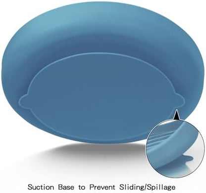 Slow Feeder Dog Bowls, Silicone Food Bowl Anti-Gulping, Pets Puppy Slow Feeder with Suction Cups, Dishwasher Microwave Safe for All Small Medium Dogs, Wave Design Blue - Image 3