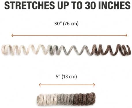 Glaciart One Felt Spring Cat Toy – 3 Pcs Soft Fuzzy Enrichment 100% Natural Wool - Interactive Stretchable Play Cat Toy Set - Safe for Pets, Non-AZO Colored Dyes - 30” Long - Image 3