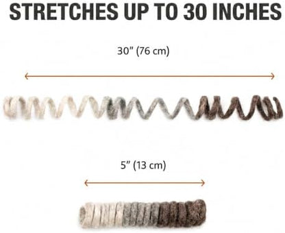 Glaciart One Felt Spring Cat Toy – 3 Pcs Soft Fuzzy Enrichment 100% Natural Wool - Interactive Stretchable Play Cat Toy Set - Safe for Pets, Non-AZO Colored Dyes - 30” Long - Image 3