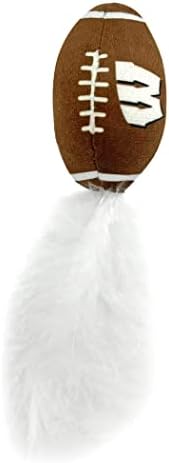 BEST PLUSH CAT TOY - NCAA WISCONSIN BADGERS Complete Set of 3 piece Cat Toys filled with Fresh Catnip. Includes: 1 Helmet Cat Toy, 1 Football Cat Toy with Feathers & 1 Beer Bottle. Beautiful Team LOGO - Image 3