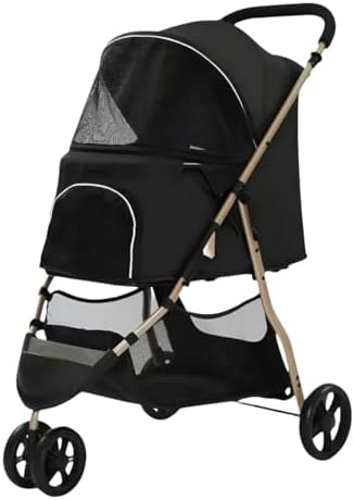 Pet Stroller for Small/Medium Dogs & Cats, Lightweight Travel Stroller(Black) by Unknown