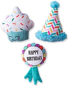 Fringe Studio Plush Dog Toy Set, Happy BARK-Day!, 3 Piece Set, for Small Dogs (289525) by FringeStudio