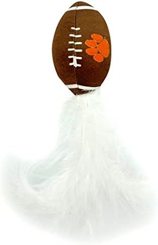 BEST PLUSH CAT TOY - NCAA CLEMSON TIGERS Complete Set of 3 piece Cat Toys filled with Fresh Catnip. Includes: 1 Helmet Cat Toy, 1 Football Cat Toy with Feathers & 1 Beer Bottle. Beautiful Team LOGOS - Image 3