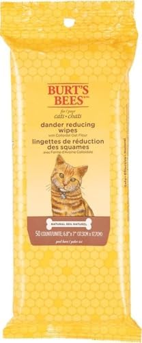 Burts Bees for Pets Cat Dander Remover Wipes, Unscented, 50 Count by BurtsBeesforPets