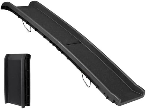 LEMY 61 Inch Folding Dog Ramp for Cars, Non-Slip Dog Pet Stairs, Step Ladder with Raised Siderails, Portable Pet Ramp for Large Dogs, Trucks, RVs by LEMY