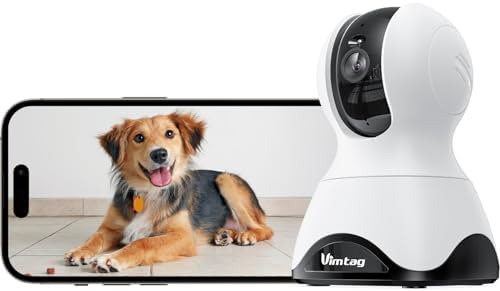 VIMTAG 2.5K 4MP Pan/Tilt Indoor Camera for Pet/Dog/Cat/Baby/Nanny/Home Security with Phone APP, Motion Tracking, Night Vision, 2-Way Audio, AI Detection, 5G/2.4GHz WiFi, Cloud & SD Card, Works w/Alexa by Vimtag