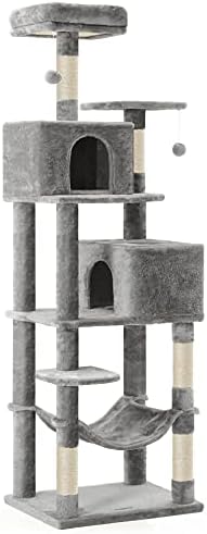 Feandrea Cat Tree, 73.2-Inch Cat Tower, Multi-Level Condo, Light Gray by FeandreabySONGMICSHOME