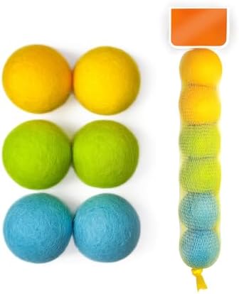100% Wool Felt Cat Toy Balls – 6-Pack, 3 Colors – Natural, Durable & Safe Size for Indoor Cats by Unknown