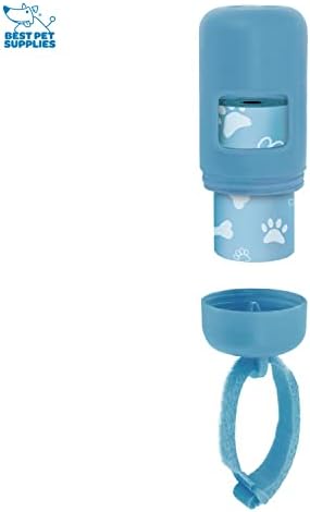 Best Pet Supplies Dog Poop Bag Holder Leash Attachment with Reusable Dispenser for Travel, Walking, Park, and Outdoor Use, Durable with Clip-On - Baby Blue, Pack of 2, Plastic Dispenser w/30 Bags - Image 2