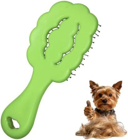 Cloud Shape Small Dog Grooming Brush, Soft Puppy Brush (Green) by MAEELOU