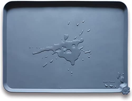 Hoki Found XX-Large Silicone Pet Feeding Mats - Non Slip Cat Dog Bowl Mats - Waterproof, Gray (28'' x 26'') by Hoki+Found