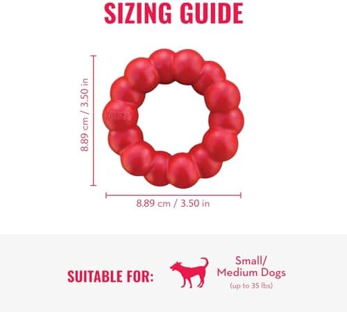 KONG Ring, Natural Rubber Chew Toy for Dental Health, for Small/Medium Dogs - Image 4