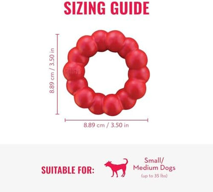 KONG Ring, Natural Rubber Chew Toy for Dental Health, for Small/Medium Dogs - Image 4