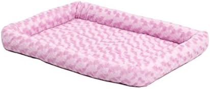 MidWest Homes for Pets QuietTime Fashion XXS Dog Bed - Pink Faux Fur Bolster, Ultra-Soft and Machine Washable, Fits 18-Inch Crates and Carriers, for Small Dogs and Cats by MidWestHomesForPets