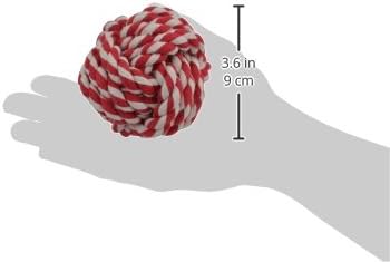 Rope Dog Toy, 3.75-Inch Rope Ball, Red