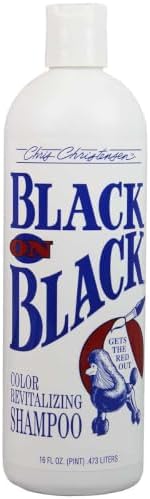 Chris Christensen Pet Shampoo, 16 oz Black on Black Color Revitalizing Shampoo, Groom Like a Professional, Restores Black Coats, Not a Dye, Lasts up to 4 Weeks, Made in the USA by ChrisChristensen
