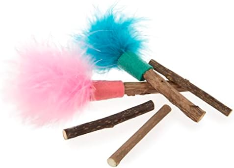 SmartyKat (5 Count) Silly Silver Stix Natural Silvervine Cat Toys - Blue/Pink, One Size by SmartyKat