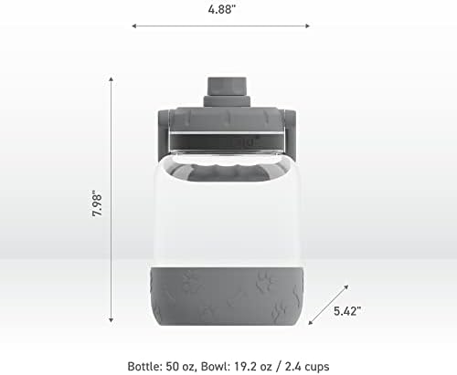 Asobu Buddy Bottle a Stainless Steel Insulated Water Bottle for with Removable Dog Water Bowl and Dog Food and Treat Storage Bowl (Green, 50 Ounce) - Image 5
