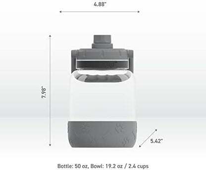 Asobu Buddy Bottle a Stainless Steel Insulated Water Bottle for with Removable Dog Water Bowl and Dog Food and Treat Storage Bowl (Green, 50 Ounce) - Image 5
