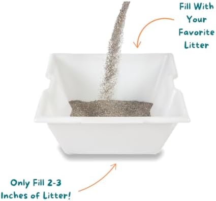 Good Pet Stuff, Litter Box Liner Tray for The Courtyard Hidden Litter Box Planter, Reusable Litter Tray, Easy to Clean, Odorless, Sustainable, Durable, Square, White Litter Box Liner - Image 4