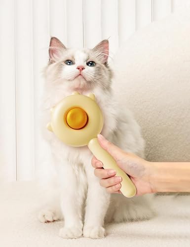 MRSXXNTY Cat Brush,Dog Brush, Pet Hair Cleaner Brush,Pet Grooming Cat Dog Brush,Pet Comb-Cat Comb for Kitten Massage Removes Loose Fur-Cat Grooming Brush Long Short Hair Cats Dogs Pet Brush (Yellow) - Image 5