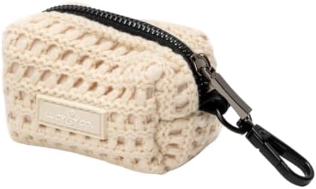 Lucy & Co. Main Squeeze Crochet Dog Poop Bag Holder and Dispenser, Clips to Leash, Water-Repellent Neoprene, Includes Refill Roll by LucyCo