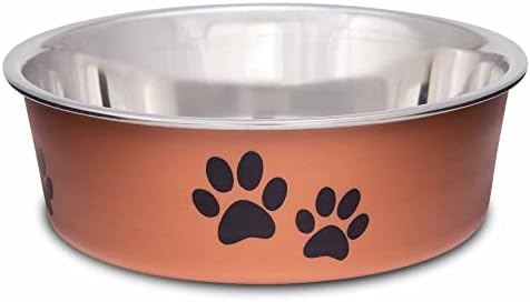 Loving Pets Bella Dog Bowls- Stainless Steel Dog & Cat Bowls - Spill Proof Dog Food Bowl, Cat Bowl, Puppy Essentials & Pet Supplies Great for Home & Travel (Small 10-20 lbs, Copper) by Loving+Pets