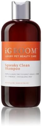 iGroom Squeaky Clean Dog Shampoo, Luxury Pet Beauty Care, Intense Cleaning Power, Chamomile Extracts Sooth Skin, Made in USA (16 OZ) by iGroom