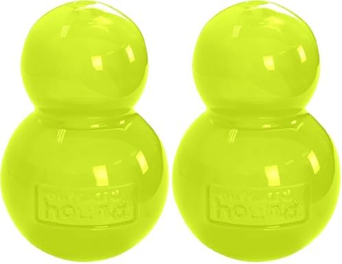 Outward Hound Double-Tuff Stuffable Dog Toy, Large 5-Inch Green - Treat Dispensing Chew Ball for Medium to Large Dogs, Interactive Puzzle for Enrichment & Slow Feeding (Pack of 2) by OutwardHound