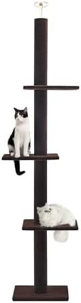 Max & Marlow 95-108" Floor to Ceiling Cat Tree for Indoor Cats, Brown by MaxMarlow