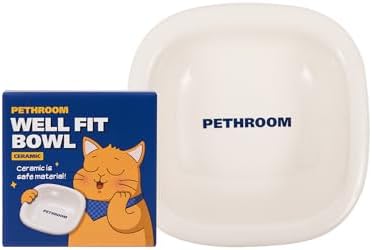 PETHROOM Well Fit Dog Bowl, Durable Ceramic Cat & Dog Food and Water Bowl by PETHROOM