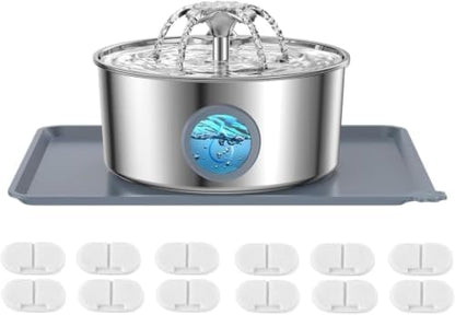 Cat Water Fountain, 3.2L 108Oz Stainless Steel Pet Fountain, 12 Filters by Unknown