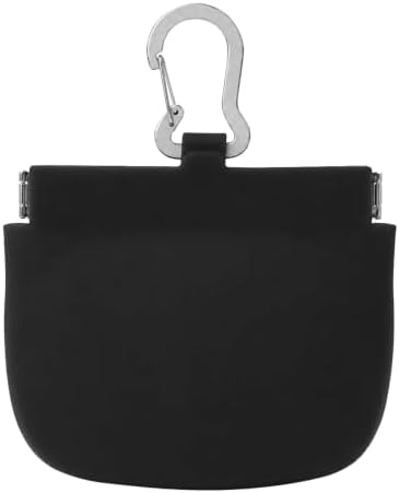 Silicone Dog Treat Pouch for Pet Training One-Hand Access One Cup Silicone Treat Bag with Pull Tab and Auto Closing Lid Treat Pouches for Leash(Color: Black) by Unknown