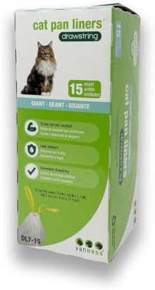 Van Ness DL715 Pureness Extra Giant Drawstring Cat Pan Liner, 15-Count by VanNessPets