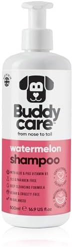 Watermelon Dog Shampoo by Buddycare | Dry Skin & Itchy Skin Relief for Smelly Dogs | Deep Cleansing Shampoo for Dogs Puppy Sensitive Skin | Dog Shampoo & Conditioner | with Aloe & Vitamin B5 (16.90oz) by Unknown