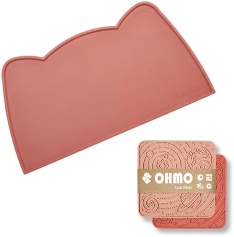 OHMO Pet Food Mat（Erythrinus） and Lick Mat for Dogs Cats（Mars&Coral） by OHMO