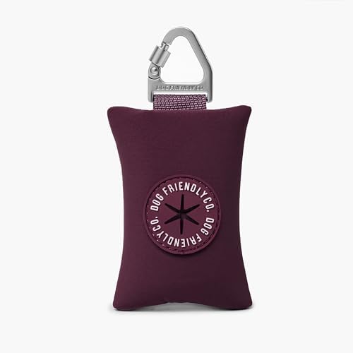 Dog Friendly Co. Poop Bag Holder for Leash, Dog Waste Bag, Premium Burgundy (Burgundy) by DogFriendly
