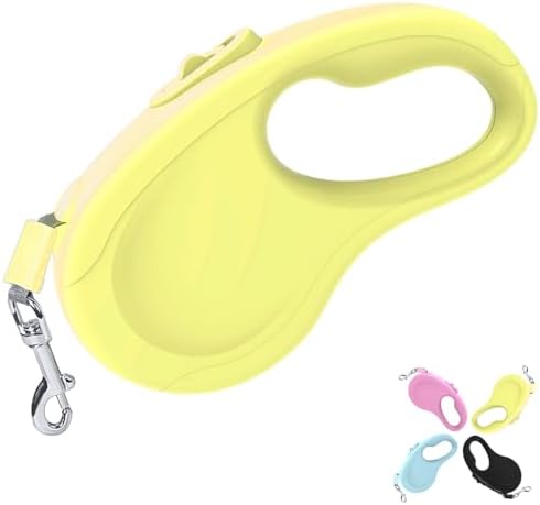 Retractable Dog Leash for Small Medium Dogs, 16Ft/5M, Yellow by Lusosh