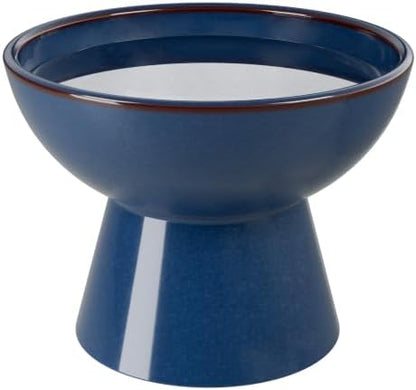 LoeJan Elevated Food and Water Bowls Set, Extra Wide and Raised Ceramic Feeder, Anti-Vomit Whisker-Free Pressure Cat Feeding Bowl for Kittens Adult Cats Small Dogs by LoeJan